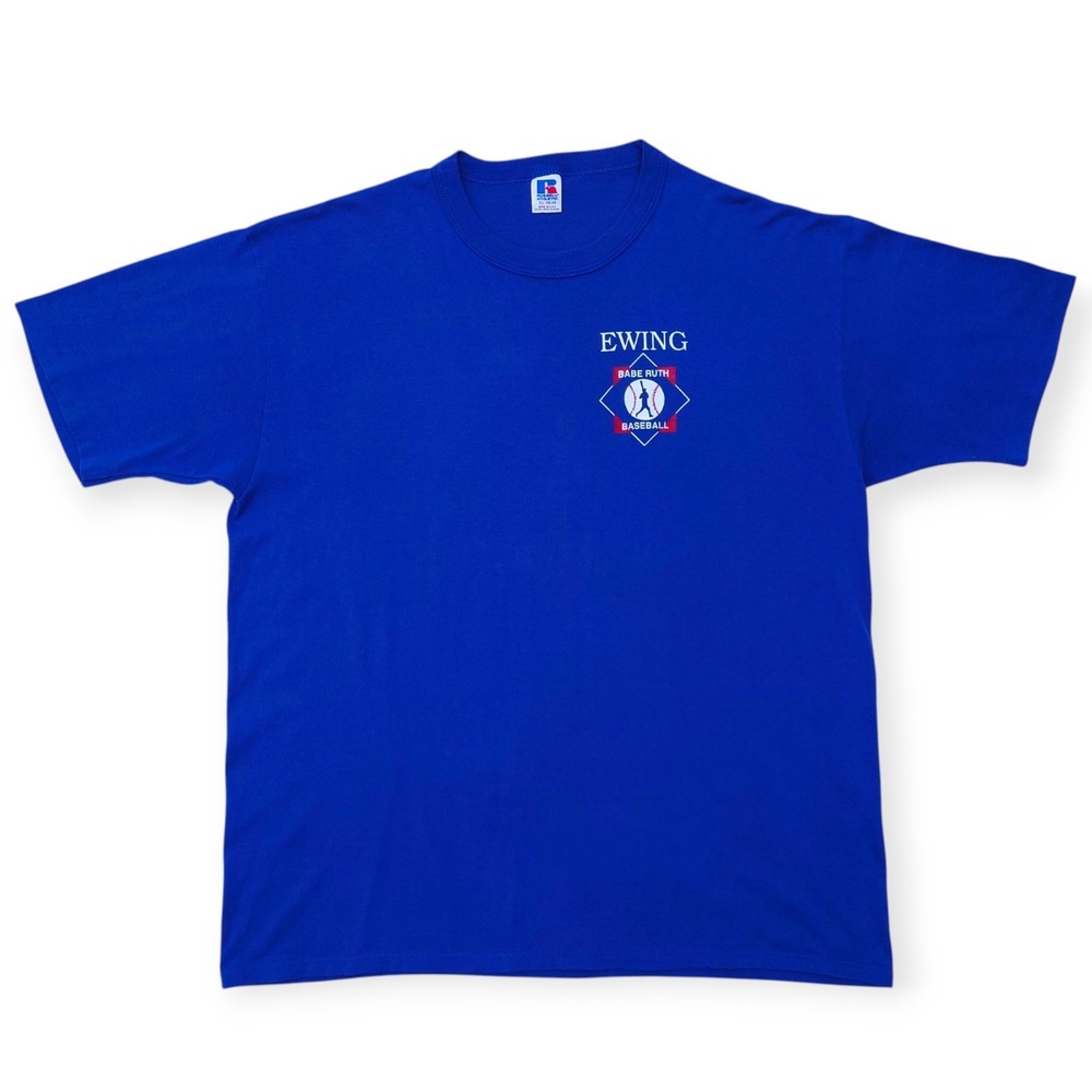 Vtg Babe Ruth Baseball League T Shirt Mens XL Blue Russell Athletic Made In USA